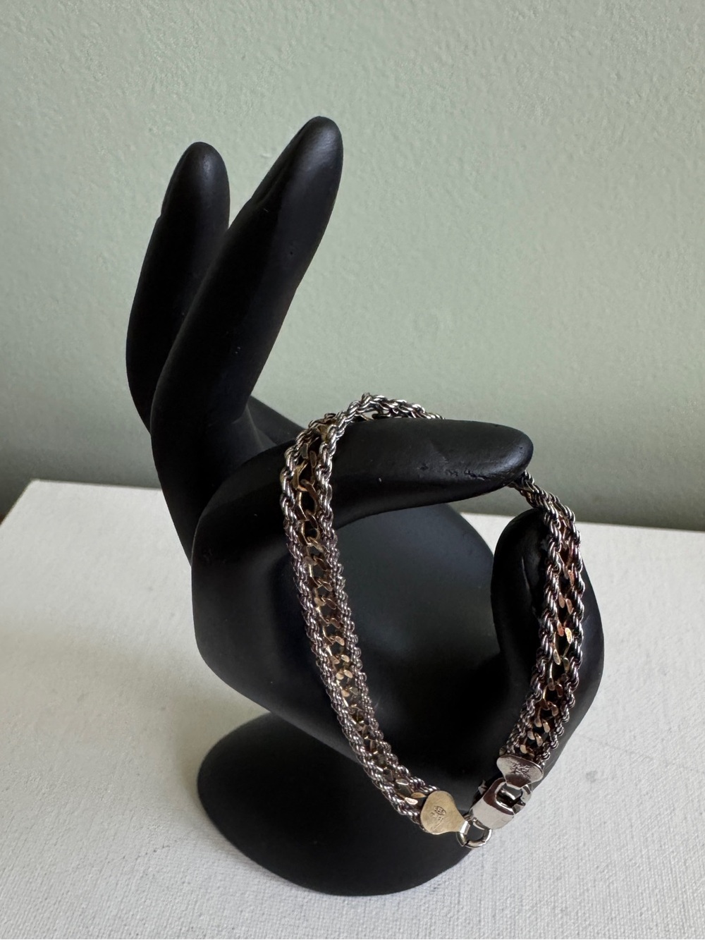 Milor Two-Tone Gold and Silver Braided Bracelet Vintage Italy Men’s